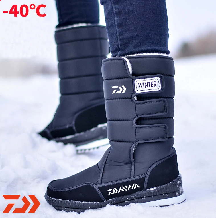 Daiwa 2021 Camouflage Snow Boots Platform Men Winter Fishing Shoes High Quality Warm Non-slip Waterproof for -40 Degrees | Спорт и