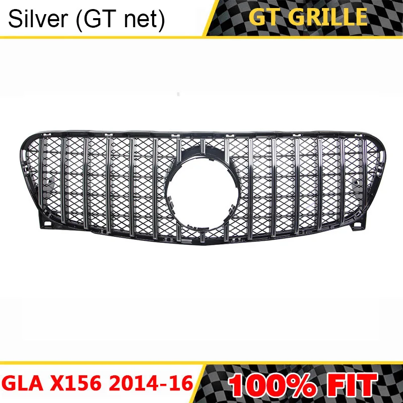 

Vertical Bars Nets GT GTR Style Front Grille Car Styling Refitting Part for GLA-class X156 Class GLA200 GLA250 GLA260 2014-2016