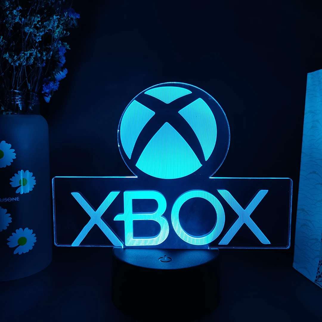 Xbox игровой значок 3D иллюзия Лампа игровая комната настройки рабочего стола