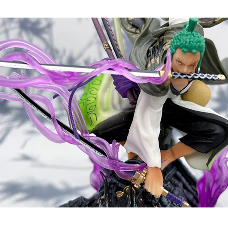 NEW Anime One Piece Samurai Ryuma Roronoa Zoro Action Figure Roof Battle Three Sword Flow PVC Model Decoration | Игрушки и хобби