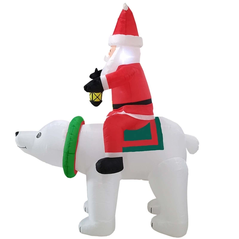 

Inflatable LED Lights Christmas Santa Claus Riding Bear Decoration Outdoor Garden Yard Blow up Props Toys