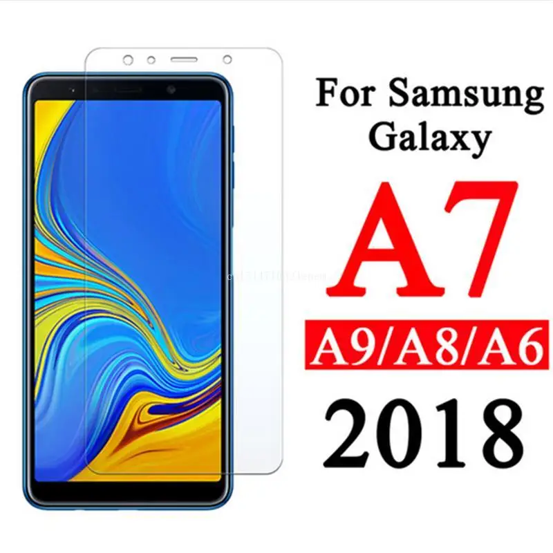 2 шт. закаленное стекло для защиты экрана Samsung Galaxy A6 A7 A8 A9 2018|Защитные стёкла и