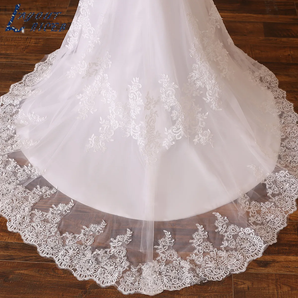 LAYOUT NICEB Mermaid Wedding Dress 2022 Illusion Back Vestido De Noiva Long Sleeve Beads O Neck Lace Appliques Bride Bridal Gown images - 6