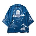 Кимоно для косплея Kawaii из аниме, новый дизайн, японское синее кимоно, хаори юката, свободная Женская и мужская летняя традиционная одежда, халат, Национальный