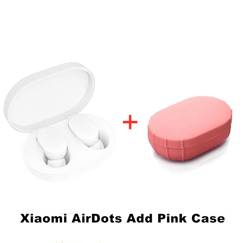 AirDots Pink Case Xiao mi Red mi Airdots TWS mi True беспроводные Bluetooth наушники стерео бас Bluetooth 5,0 с mi c Handsfree Наушники управление AI - Цвет: AirDots Pink Case