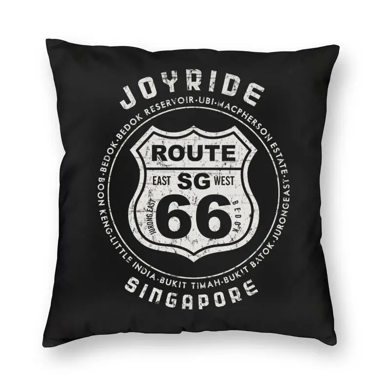 Vintage Grunge Historic Route 66 Square Pillowcover Home Decor Mother Road America Highway Cushions Throw Pillow For Living Room