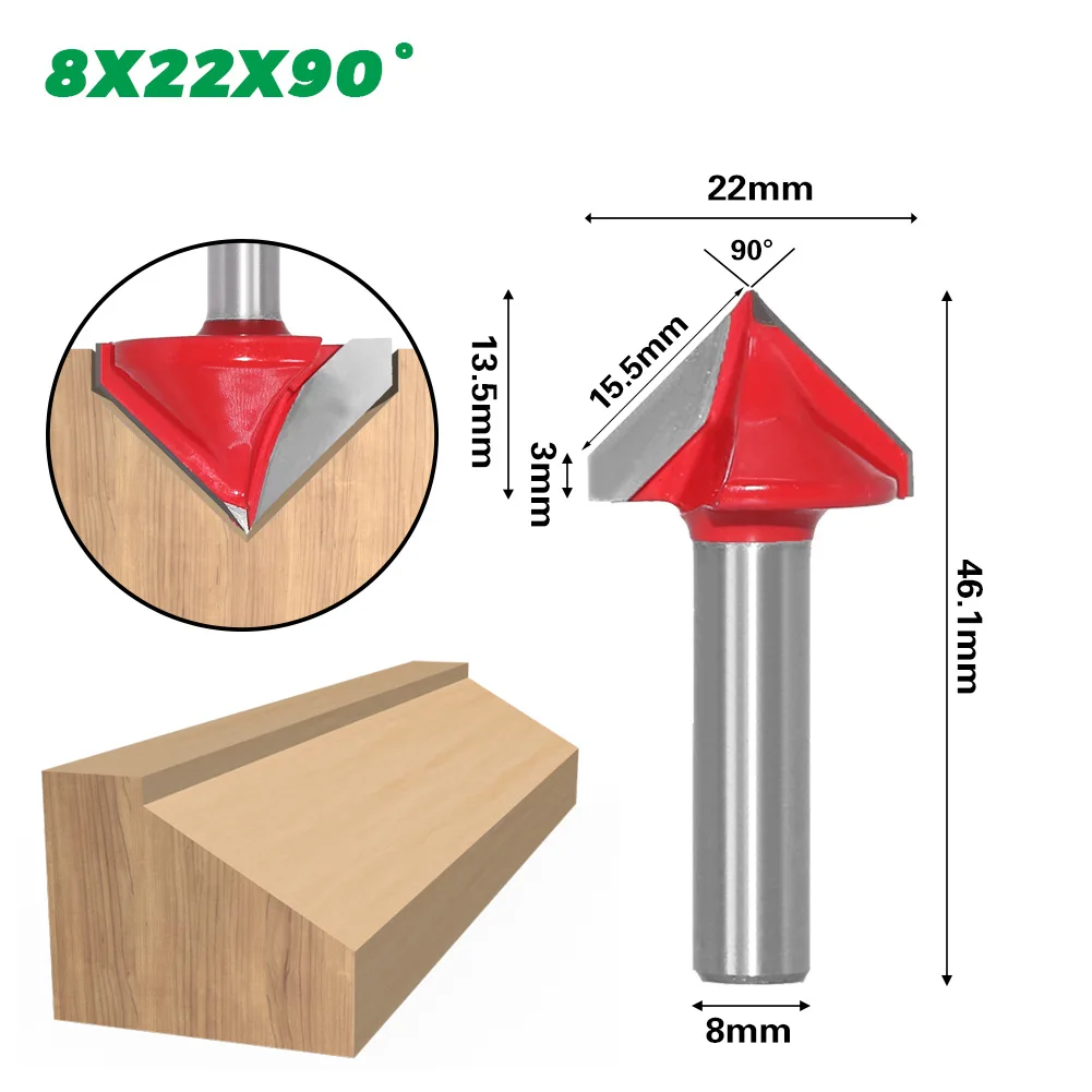 8mm Shank V Shape Groove Router Bits CNC Solid Carbide End Mill 60 90 120 150 Degree Woodworking Milling Cutter Engraving Bits images - 6