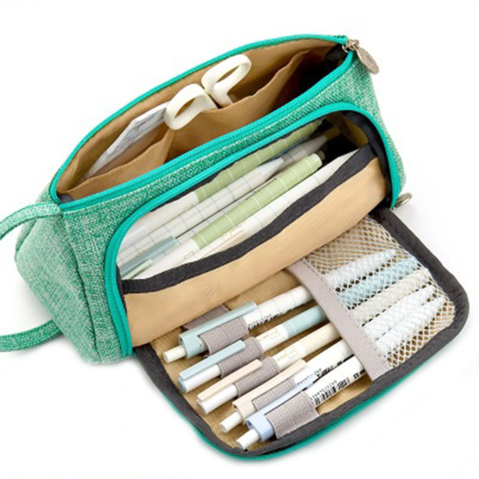 

Women's Pencil Box Large Capacity Canvas Pencil Case Multifunctional Stationery Pencil Cases Bags Box Office School Supplies