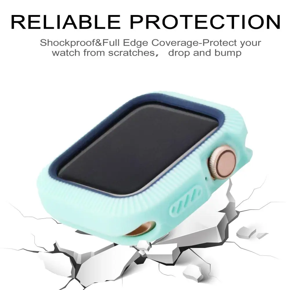 Candy TPU case for apple watch series 5 4  colorful cover protector for iWatch 40 44mm fit Ultra-thin frame band shell 40mm 44mm