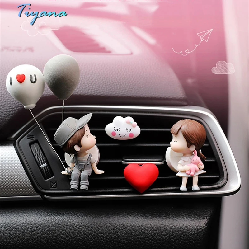 

Car Perfume Air Conditioning Air Outlet Pendant Car Cute Cartoon Light Fragrance Korean Creative Couple Fragrance Decoration 6