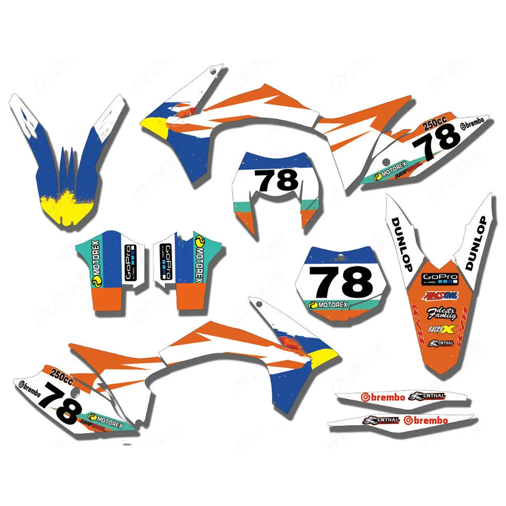 Полный набор наклеек графические наклейки Наборы фонов для KTM 125 200 250 300 350 450 SX SXF 500