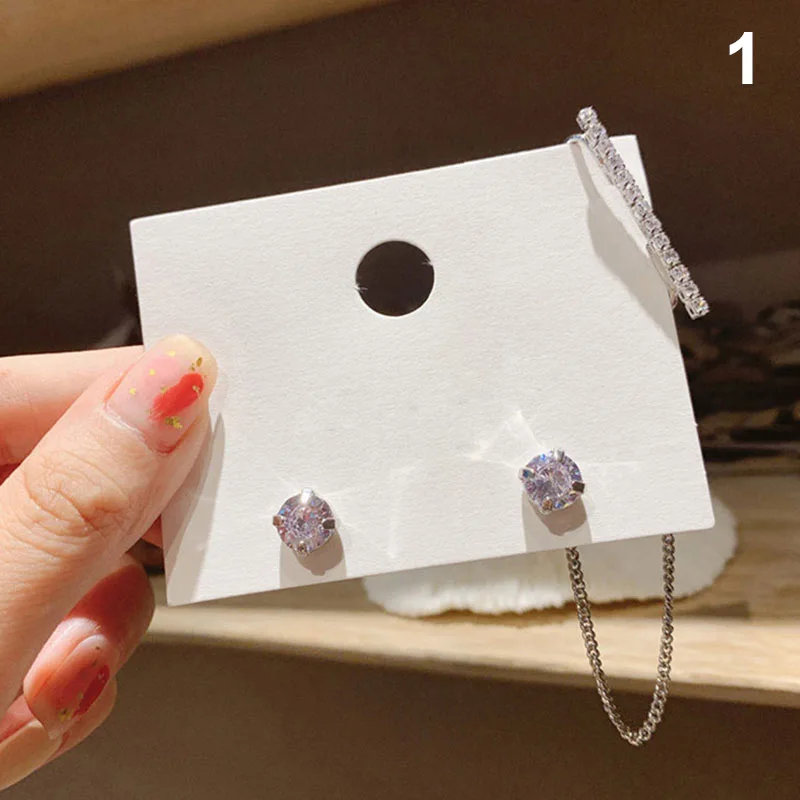 

Rhinestones Ear Wrap Accessory Chain Earrings Ear Clip Women Girls Ear Jewelry K2