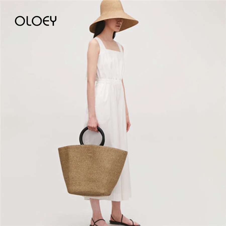 Большая соломенная сумка-тоут из ротанга роскошные дизайнерские дамские сумочки