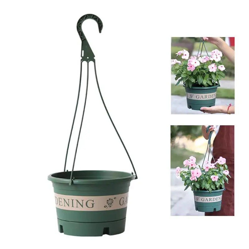 

Garden Hanging Pot Plastic Hanging Flower Pot Plant Hanger with Hook Strong Bearing Capacity Non-Slip Function