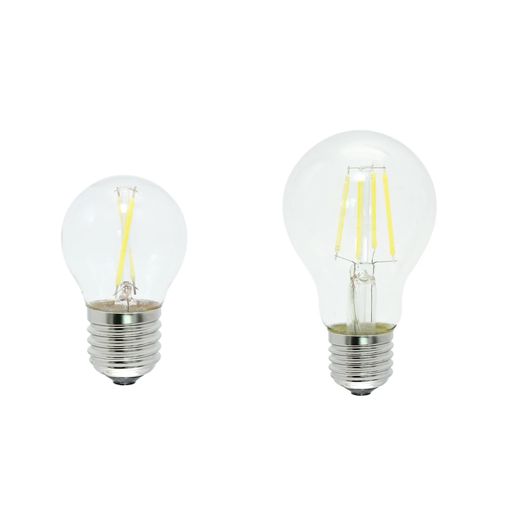 

1pcs E27 LED Filament Lamp 2W 4W 6W 8W G45/A60 Retro Glass Edison Dimmable AC 220V Bulb Replace 20W 40W 50W Halogen Light
