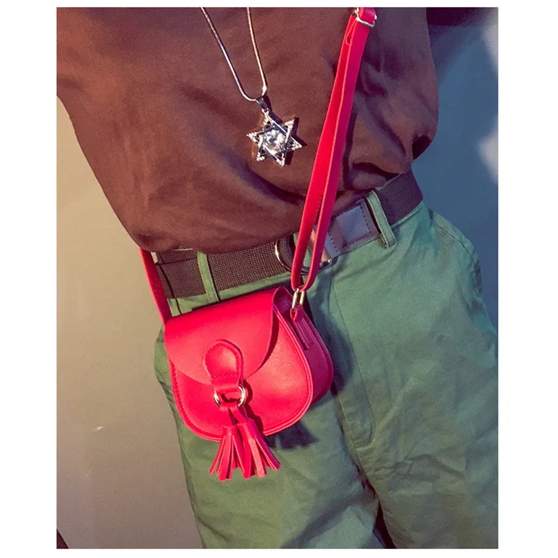 

2018 Hot New Children's Handbag PU Cute Crossbody Mini High Quality Totes Children's Crossbody Red Lovely Princess Messenger