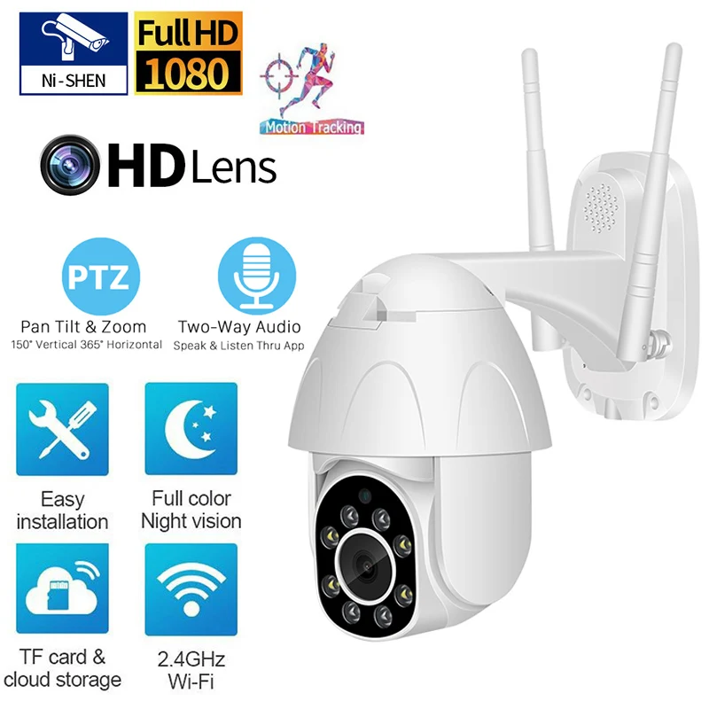 

2MP Wifi Camera 1080P Auto Human Tracking Wifi PTZ Ip Camera 4X Digital Zoom Two Way Audio CCTV Wireless Security Camera