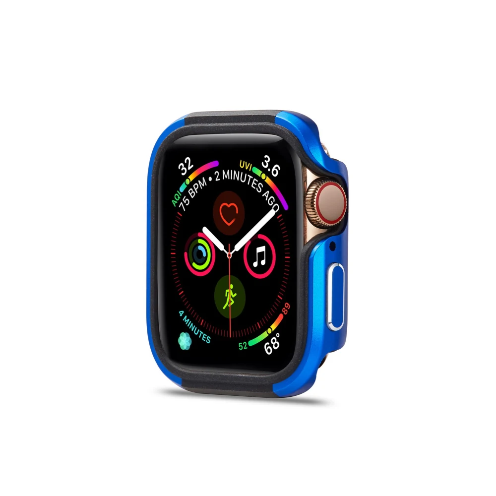 Силиконовый+ металлический чехол из алюминиевого сплава для Apple Watch 4, 5, 40 мм, 44 мм, защитный бампер для iWatch 5, 4, 40, 44 мм, корпус