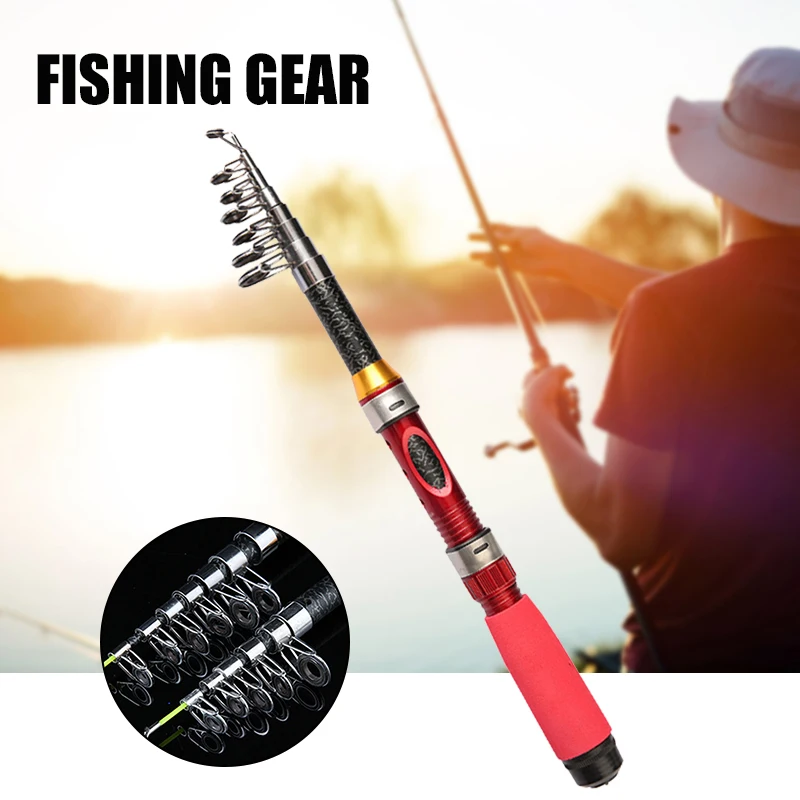 

1m-2.1m Fishing Rods Telescopic Fishing Rod Travel Portable Sea Fishing Pole for Freshwater Saltwater LA