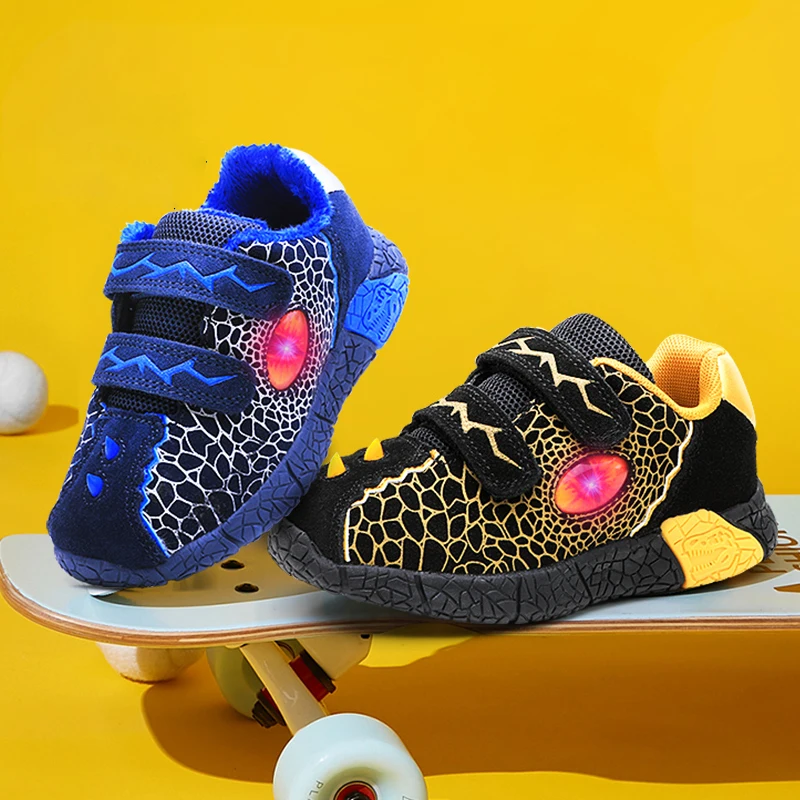 

Зимняя светодиодная обувь для детей; Теплый светильник для мальчиков; Кроссовки из натуральной кожи; Детские кроссовки для бега; Теннисные ...