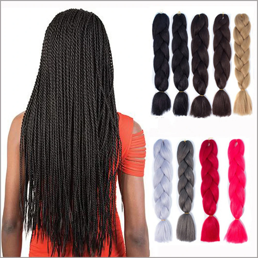 24 &quotэффектом деграде (переход от темного к эффектом Kanekalon Jumbo Braid наращивание