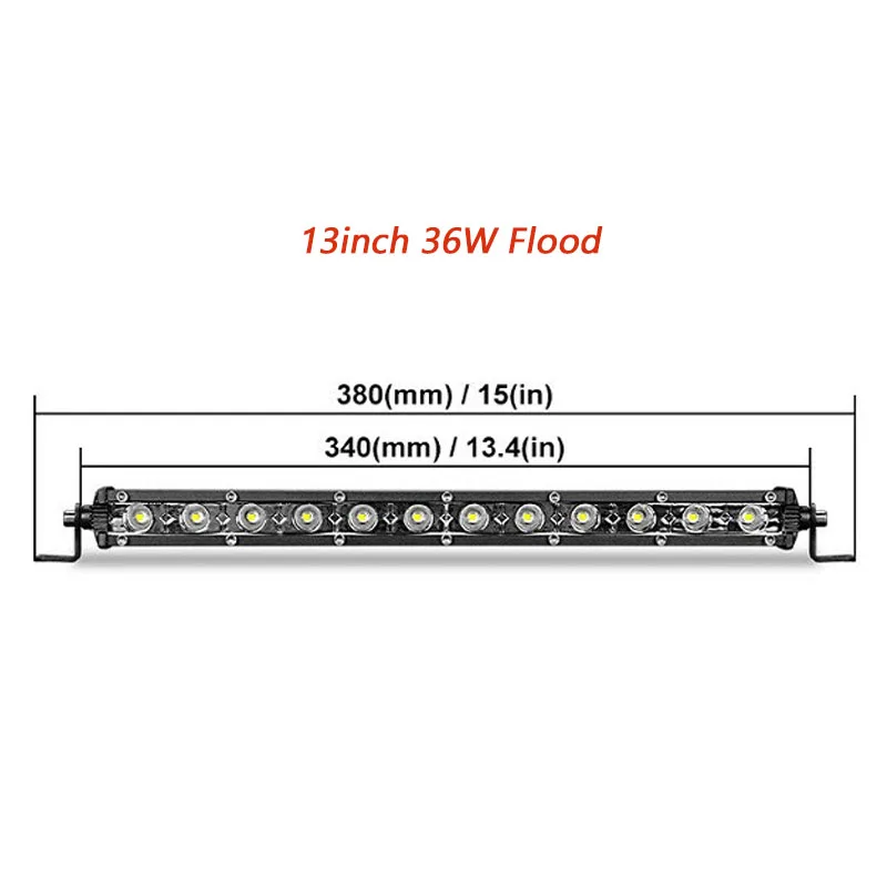 13 inch Flood Beam 7-дюймовый 18 Вт 13 дюймов 36 Вт 20 дюймов 54 Вт супер тонкий мини светодиодный рабочий светильник бар Точечный светильник Потолочные Светильник поиска светильник светодиодный бар для джип Лодка внедорожник - Цвет: 13 inch Flood Beam