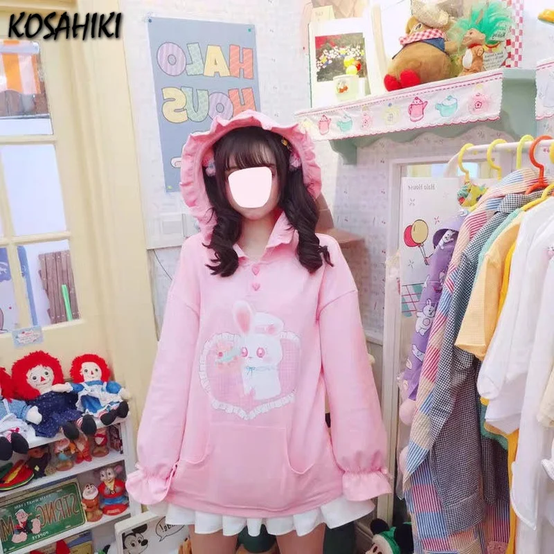 Женские толстовки koshiki универсальные элегантные модные розовые Мультяшные с