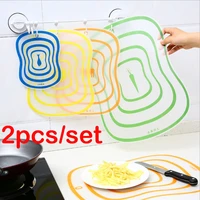 2pcsset kitchen non slip plastic cutting boards cut chopping block portable frosted antibacteria vegetable meat cutting pad