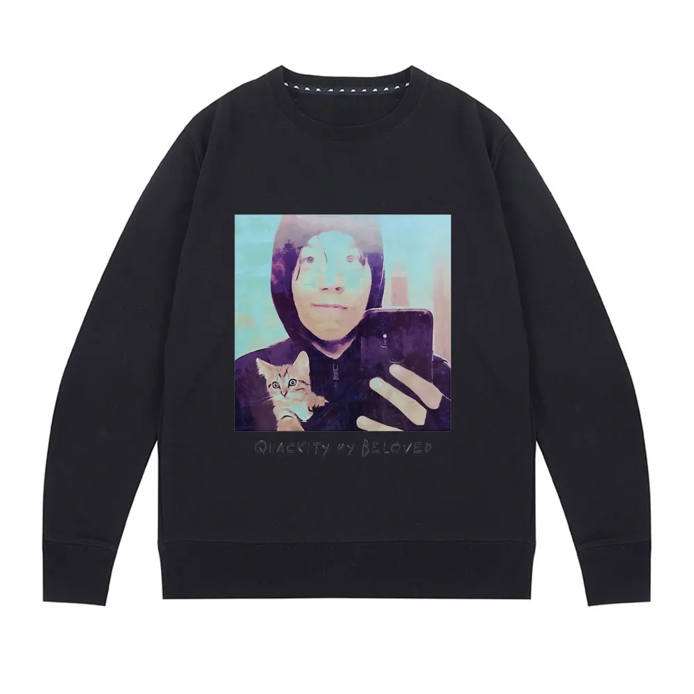 

Oversized Man Casual Loose Streetwear Pullovers Quackity My Beloved Sweatshirts Pullover Spring Autumn Mens EU Size Sweatshirt