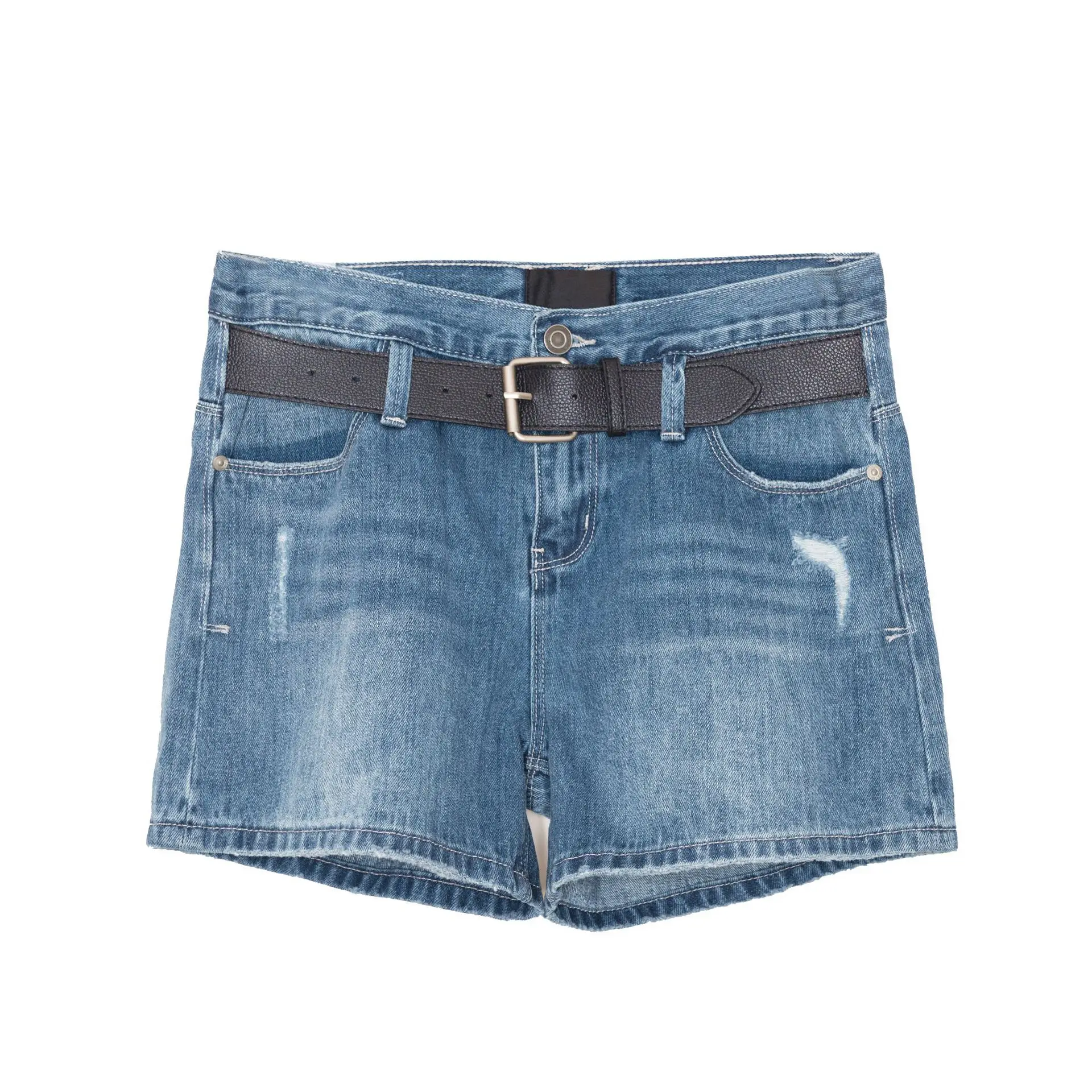 Женские джинсовые шорты с высокой талией винтажные ностальгические синие модные