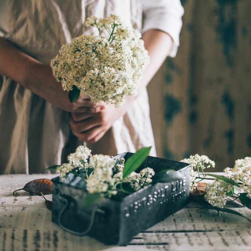 

Vintage old wrought handle English Serving Trays Retro Metal Storage Sundries Tray Breakfast Bread Cake Plate Rectangular Box