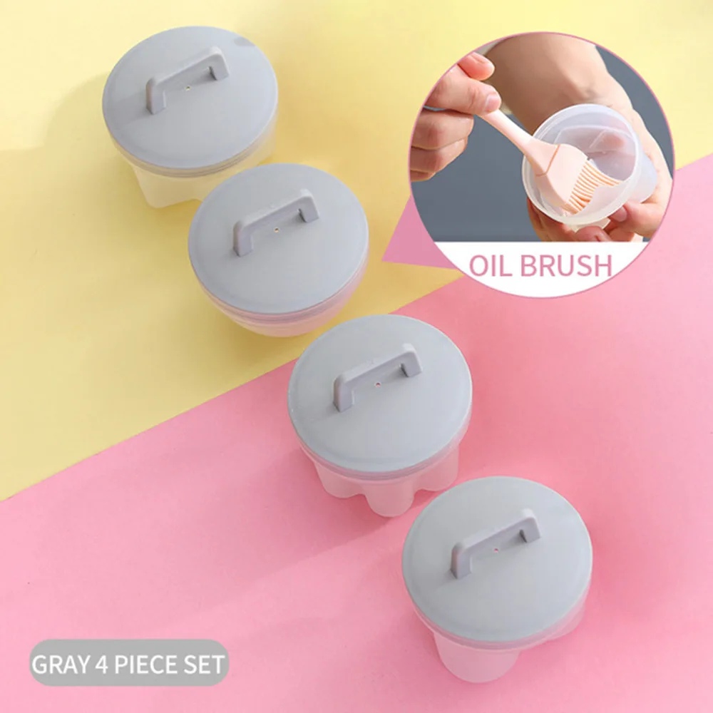 

4Pcs/Set Kitchen Household Egg Cooker Plastic Egg Cooker Kitchen Egg Cooker Tool Egg Mold Forming Machine With Lid Brush Pancake