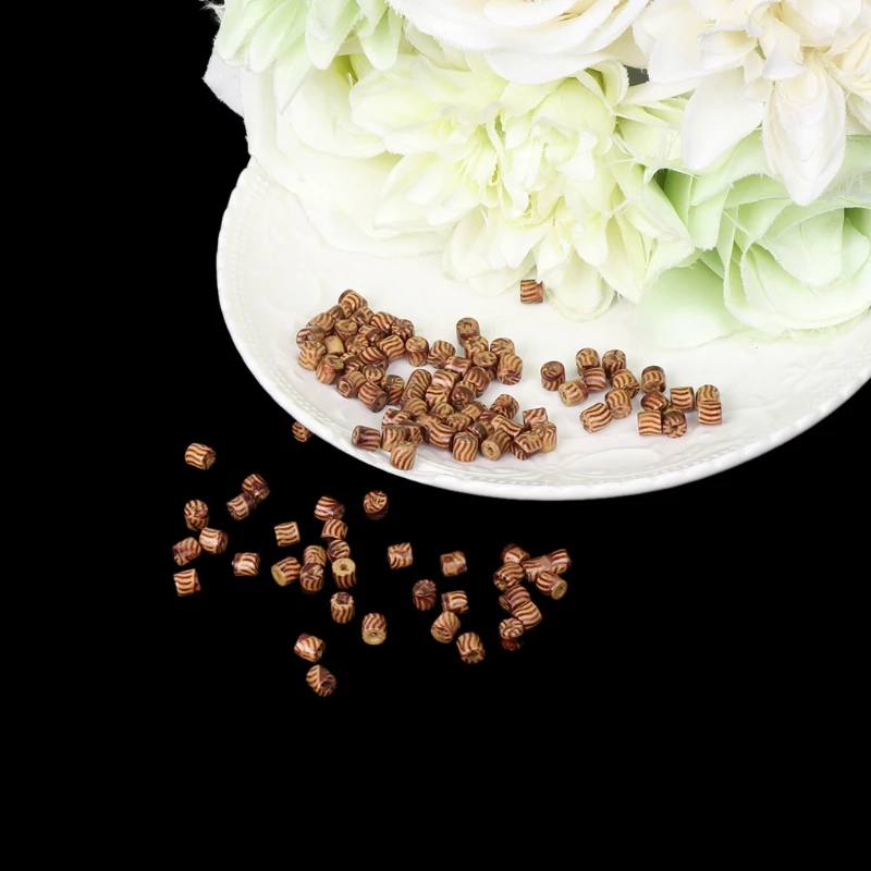 

100pcs Wood Beads for Jewelry Necklace Bracelet Making Loose Spacer 5mm M89A