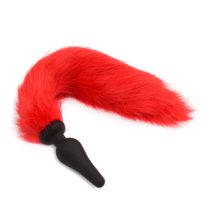 Эротическая Сексуальная Красная Анальная пробка силиконовая с искусственным
