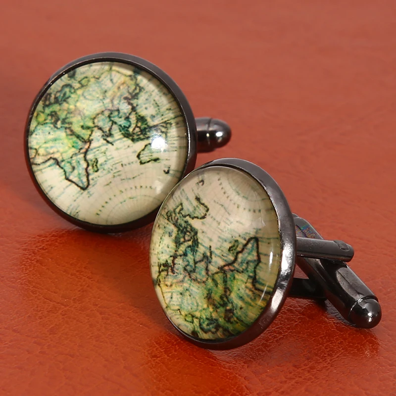 Запонки с изображением земли мира глобус запонки для мужчин на пуговицах Америка