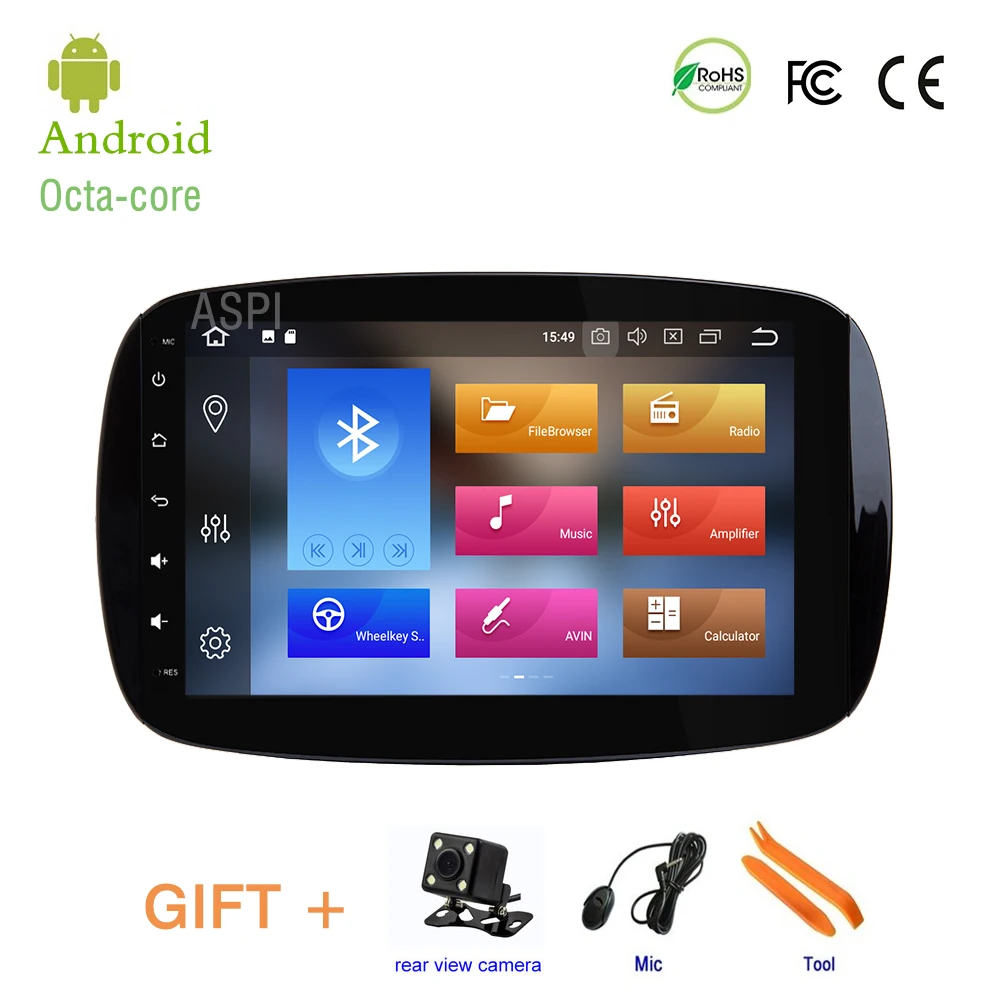 9 &quotAndroid 8 0 автомобильный DVD плеер мультимедийный для Mercedes Benz Smart Fortwo один Din