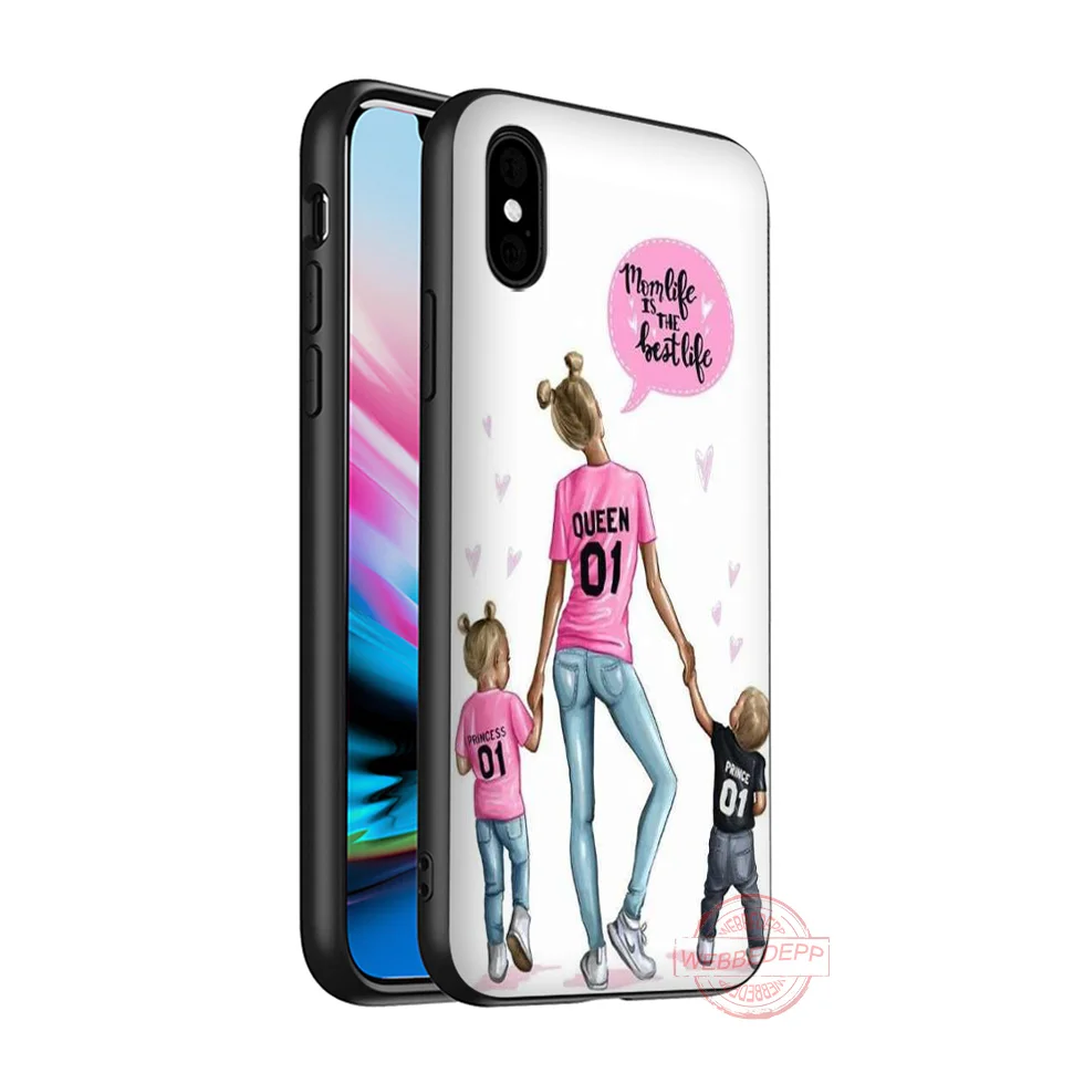 WEBBEDEPP мама и дочь рисунок Мягкий Силиконовый ТПУ чехол для телефона для iPhone 5 6 7 8 Plus X XS XR XS Max 11 11peo 11proMax - Цвет: 6