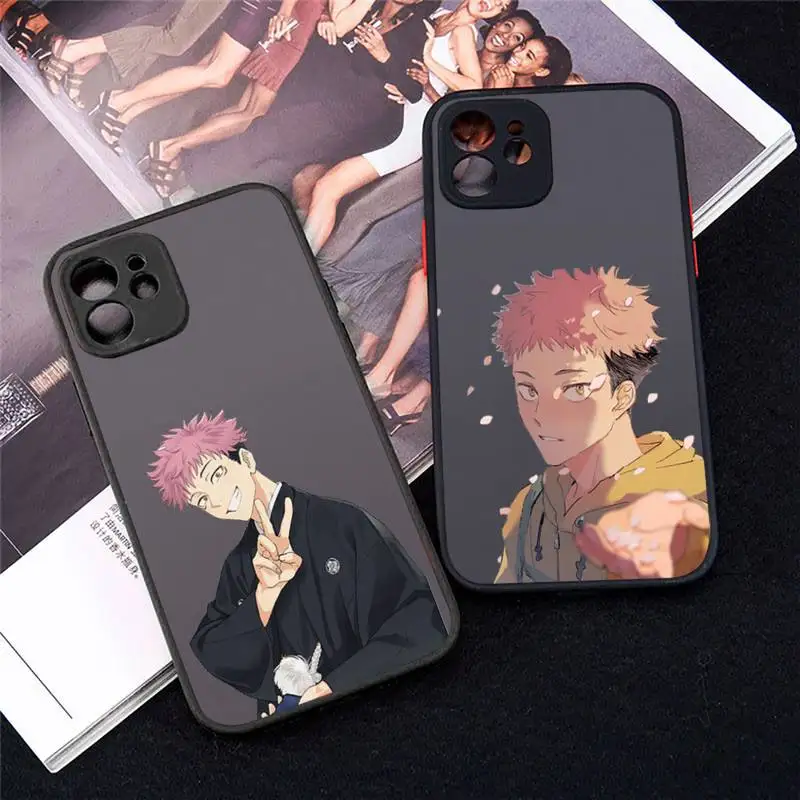 

Jujutsu Kaisen Yuji Itadori Phone Case matte transparent For iphone 7 8 11 12 13 plus mini x xs xr pro max cover