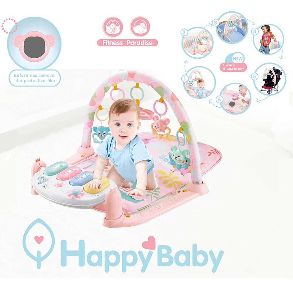 

Baby Music Activity Mat Bell Pendant Piano Keyboard Playmat Infant Crawling Game Mat Early Educational Toy Gift for Kid