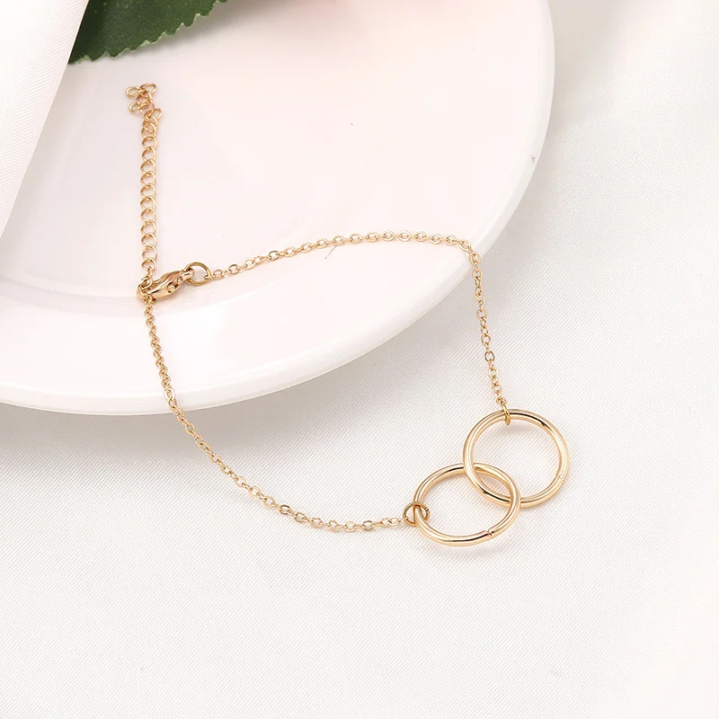 Simple Design Hollow Circle Round Bracelet Geometric Charm Link Chain Gold Silver Color Friendship Bracelets Trendy Jewelry Gift | Украшения