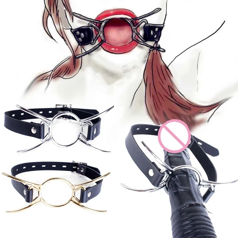 БДСМ головная повязка открытый рот из нержавеющей стали/Кольцо/кляп паука