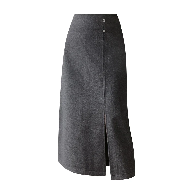 

New wool sweater wool high waist skirt winter high waist slimming single breasted mid-length A-line skirt OL on2020 wool sweater
