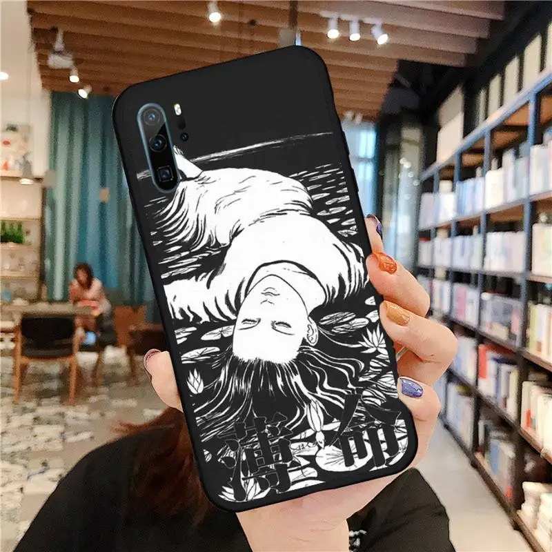 

Junji Ito Tees Horror Phone Cases For Huawei honor Mate P 9 10 20 30 40 Pro 10i 7 8 a x Lite nova 5t Soft Silicone Cover Funda