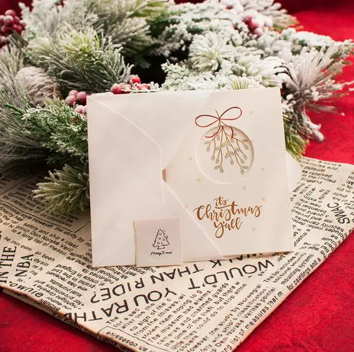 A XINAHER 1 шт./5 шт. полый дизайн открытка merry christmas поздравительная открытка Рождественская открытка Tri-складной карточка подарочные открытки - Цвет: A