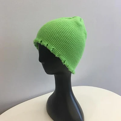 green cap Brimless Лыжная шапочка зимняя шапка-маска для женская шапка шляпы для пар вязаная Harajuku Beanie Мужская - Цвет: green cap