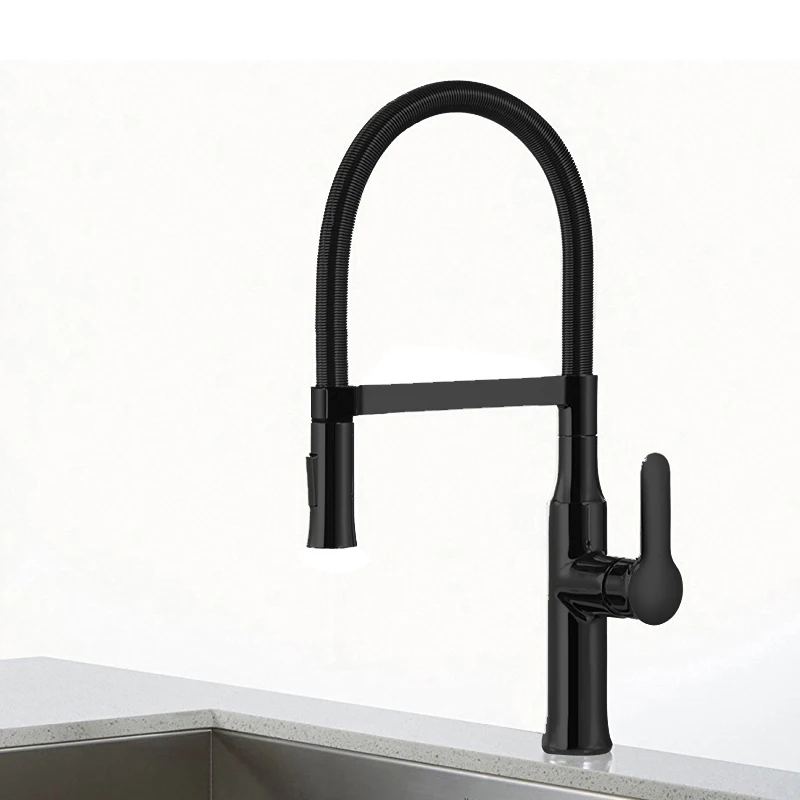 

BAKALA Kitchen Faucet Black Nickel Hot and Cold Water Classic kitchen faucet Brass brushed process swivel Faucet BR-9202L
