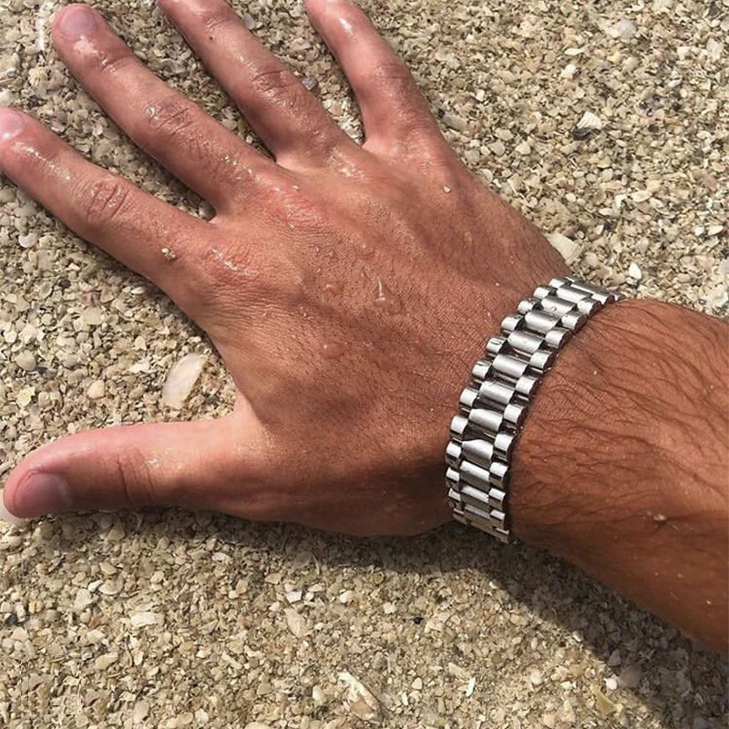 В стиле &quotхип-хоп&quot Золотое покрытие ремешок президент Браслеты &amp