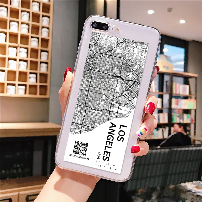 Motirunner Ins Exclusive City Map Soft Transparent TPU Phone Case for iPhone 11 pro XS MAX 8 7 6 6S Plus X 5 5S SE XR cover | Мобильные