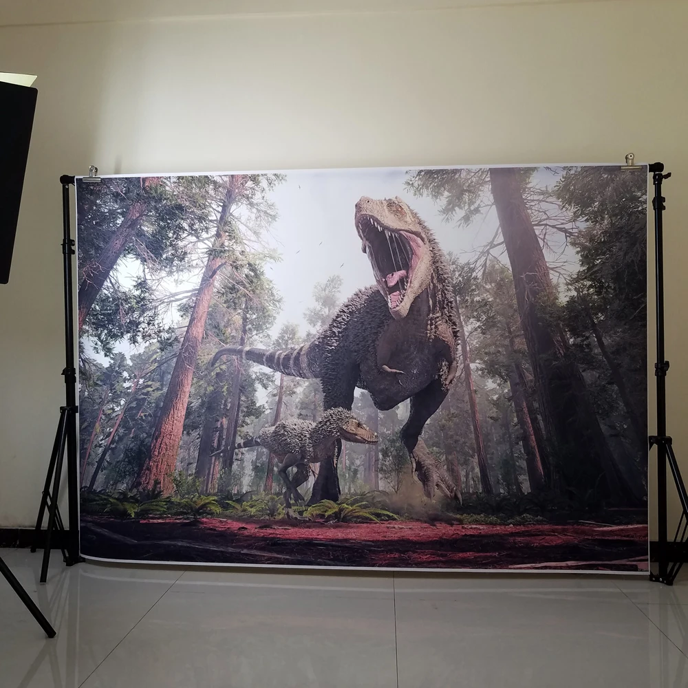 3D фон для студийной фотосъемки с изображением динозавра Юрского периода на день
