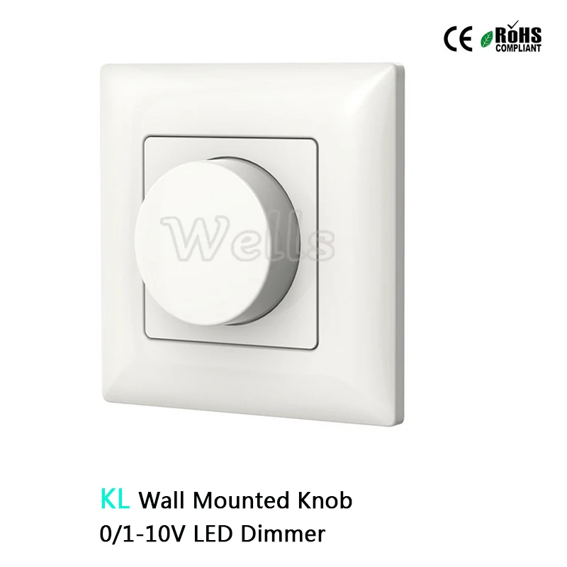 

Free shipping KL Wall Mounted Knob AC85-265V 0-10V led dimmer Output 1 channel 0-10V signal High voltage AC input relay output